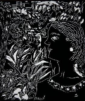 Hidden Man, 2006 (linocut) 