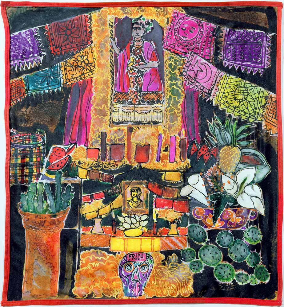 Frida Kahlo (1910-54) Shrine, 2005 (dyes on silk)  de Hilary  Simon