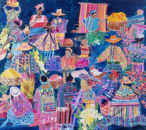 Guatemala Impressions (coloured inks on silk)  de Hilary  Simon