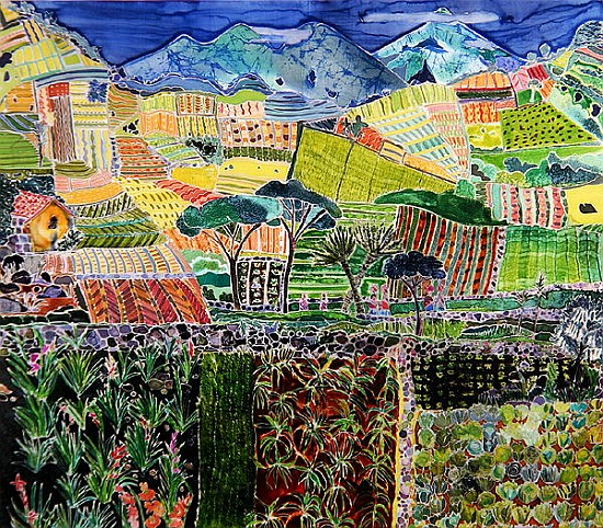 Cabbages and Lillies Revisited, Guatemala, 2006 (dyes on silk)  de Hilary  Simon