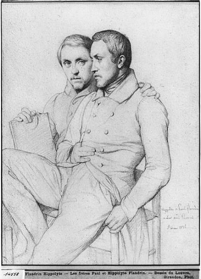 Double portrait of Hippolyte and Paul Flandrin, 1835 (black lead on paper) de Hippolyte Flandrin