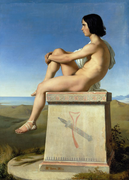 Polytes vigila los griegos de Hippolyte Flandrin