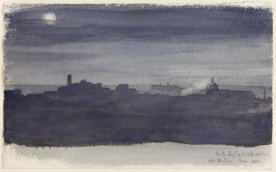 View of Rome at Night de Hippolyte Flandrin