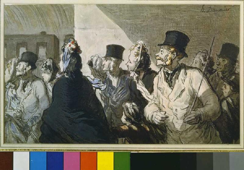 Partida del tren de Honoré Daumier