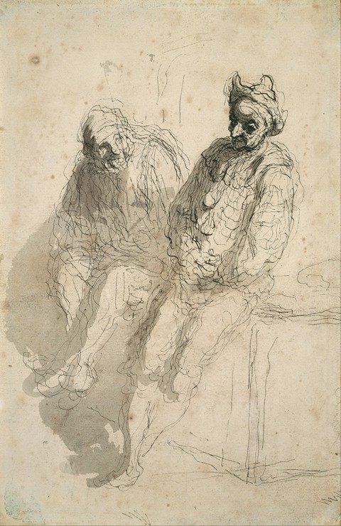 Two Saltimbanques (Deux saltimbanques) de Honoré Daumier