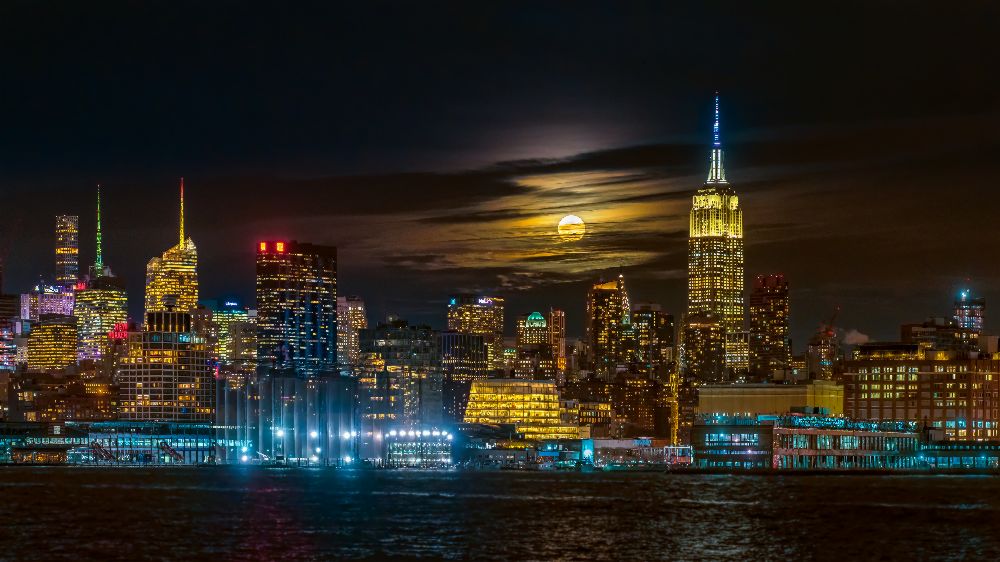 Super Blue Moon 2018, New York City de Hua Zhu