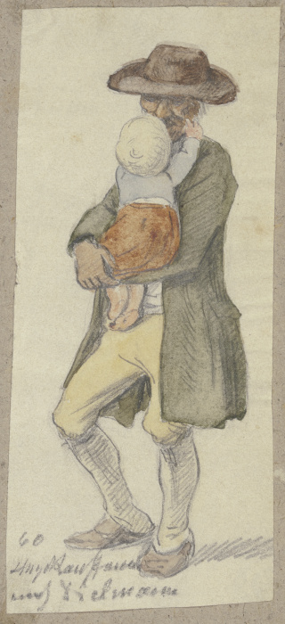 Bauer mit Kind auf dem Arm de Hugo Kauffmann