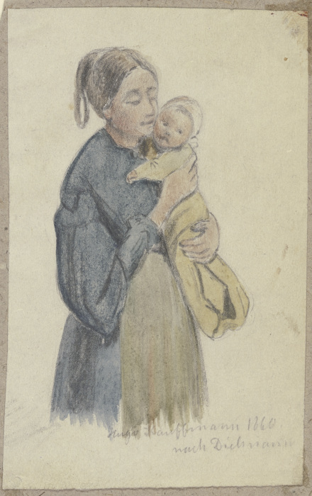 Frau mit Kind auf dem Arm de Hugo Kauffmann