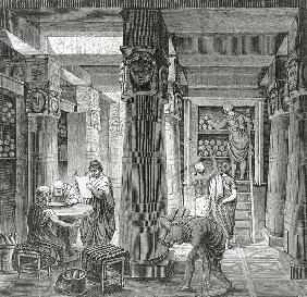 Recreación imaginaria de la Librería Astronómica en Alexandría-Egipto.