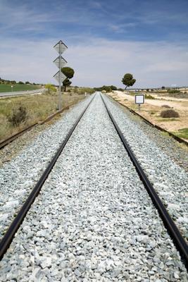 rail train with sign de Iñigo Quintanilla