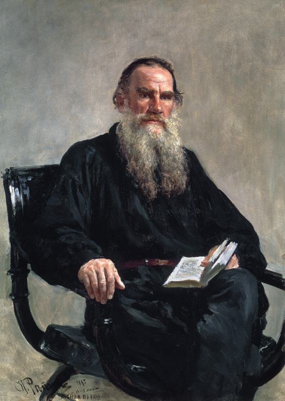 Portrait of the author Leo N. Tolstoy (1828-1910) de Iliá Yefímovich Repin