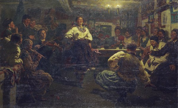 Ilja Repin, Gemütlicher Dorfabend de Iliá Yefímovich Repin