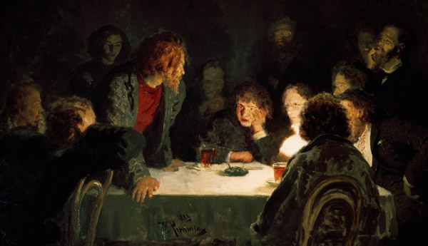 Secret Meeting / Repin / 1883 de Iliá Yefímovich Repin