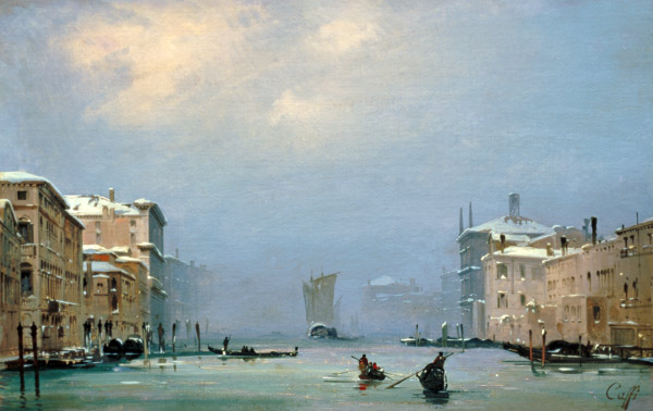 Venice, Canale Grande/ Painting by Caffi de Ippolito Caffi