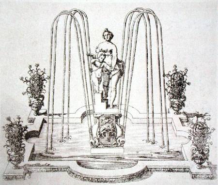 Fountain design from 'The Gardens of Wilton' de Isaac de Caus