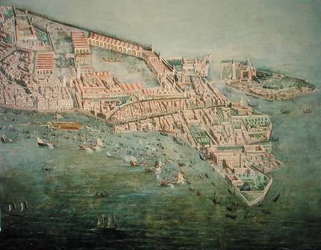 Perspective plan of Venice  (detail of 222923) de Scuola pittorica italiana
