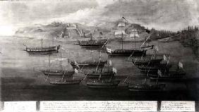 The Venetian fleet led by Captain Ivanovich da Dabrota against Turkish Pirates at Durazzo