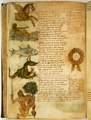 Ms Ital 483 P.4.7 f.159v Constellations, from the 'Dittamondo' by Fazio degli Uberti (vellum) de Italian School, (15th century)