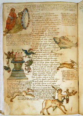 Ms Ital 483 P.4.7 f.162v Constellations, from the 'Dittamondo' by Fazio degli Uberti (vellum) de Italian School, (15th century)