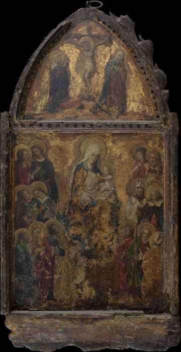 Madonna and Child with the Crucifixion de Italienischer Meister des 15. Jahrhunderts