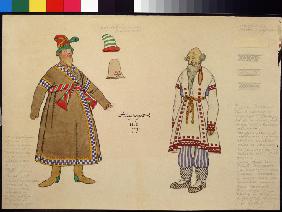 Costume design for the opera The golden Cockerel by N. Rimsky-Korsakov