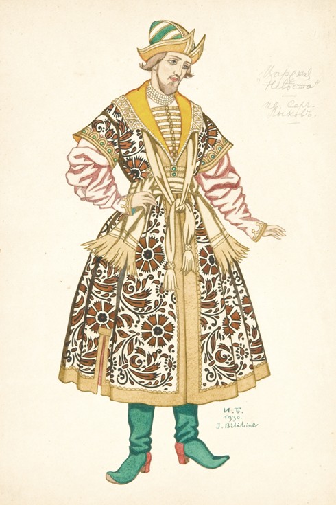 Costume design for the opera The Bride of Tsar by N. Rimsky-Korsakov de Ivan Jakovlevich Bilibin