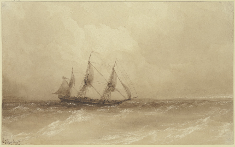 Ein Segelschiff auf hoher See de Ivan Konstantinovic Ajvazovskij