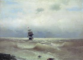 Ship off the coast