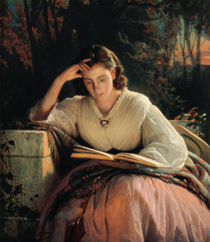 Reading (Portrait of the artist's wife) de Iwan Nikolajewitsch Kramskoi