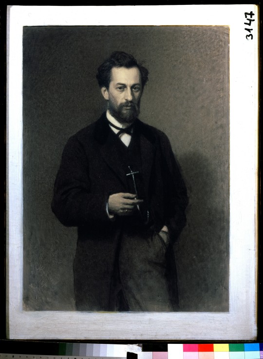 Portrait of the artist Mikhail K. Clodt (1832-1902) de Iwan Nikolajewitsch Kramskoi