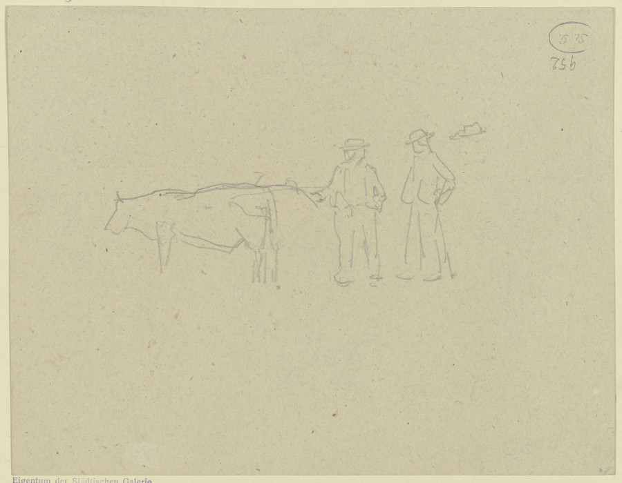 Zwei Bauern mit einem Rind de Jacob Happ
