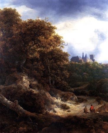 Landscape with castle Bentheim de Jacob Isaacksz van Ruisdael