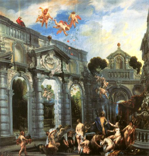 Nymphs at the fountain of the love de Jacob Jordaens