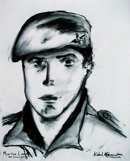 Martyn Lees, Kabul, Afghanistan, 19th February 2002 (charcoal on paper)  de Jacob  Sutton