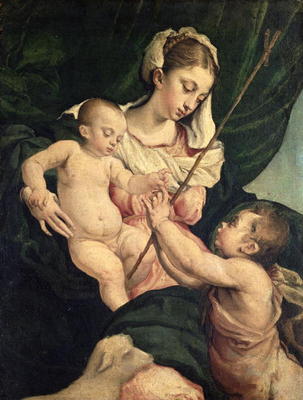 Madonna and Child with Saint John, c.1570 (oil on canvas) de Jacopo Bassano
