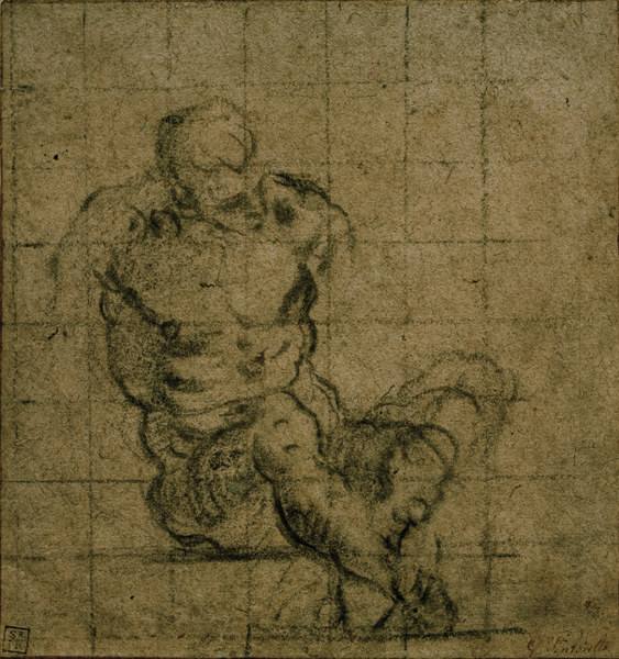 Tintoretto, Sitzender männlicher Akt de Jacopo Robusti Tintoretto