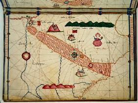 Ms Ital 550.0.3.15 fol.6r Map of Egypt, from the 'Carte Geografiche' (vellum)