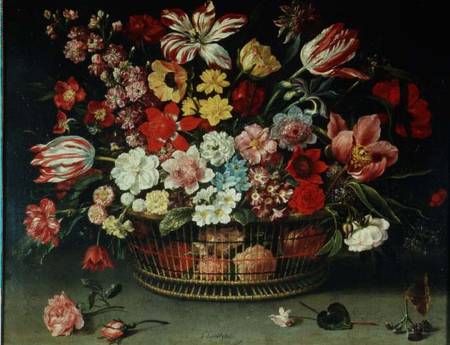 A Basket of Flowers de Jacques Linard