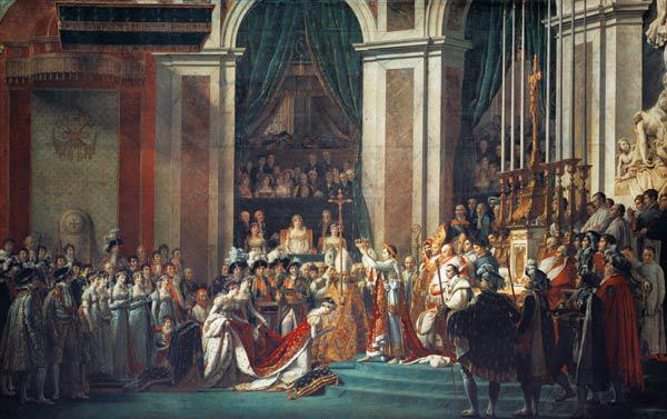 La coronación de Napoleón en Notre-Dame de Paris el 2 de diciembre de 1804