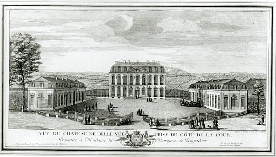 View of the Courtyard Facade of the Bellevue Castle, c.1750 de Jacques Rigaud