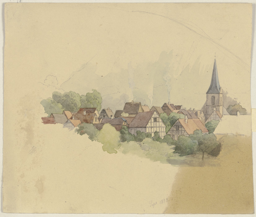 Village with church de Jakob Becker