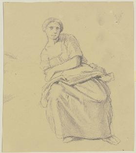 Sitting peasant girl