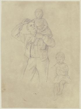 Father with two children