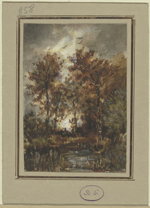 Herbstlandschaft mit Bach de Jakob Maurer