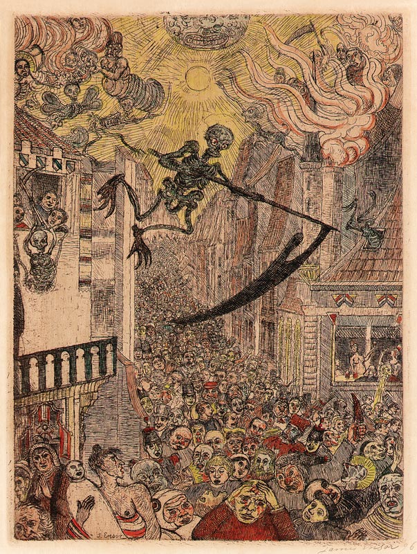 Death Pursuing the Flock of Humans, 1896 de James Ensor