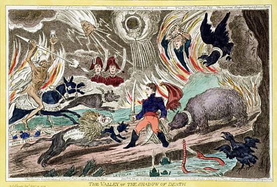 ''The Valley of the Shadow of Death'', Satirical Cartoon de James Gillray