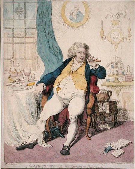 A Voluptuary under the Horrors of Digestion de James Gillray