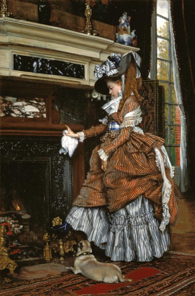 Dame am Kamin. de James Jacques Tissot