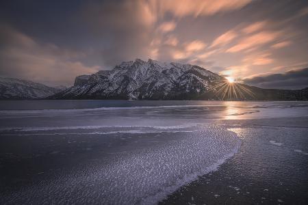 Lake Minnewanka in Winter