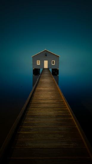 Little blue boathouse in Perth